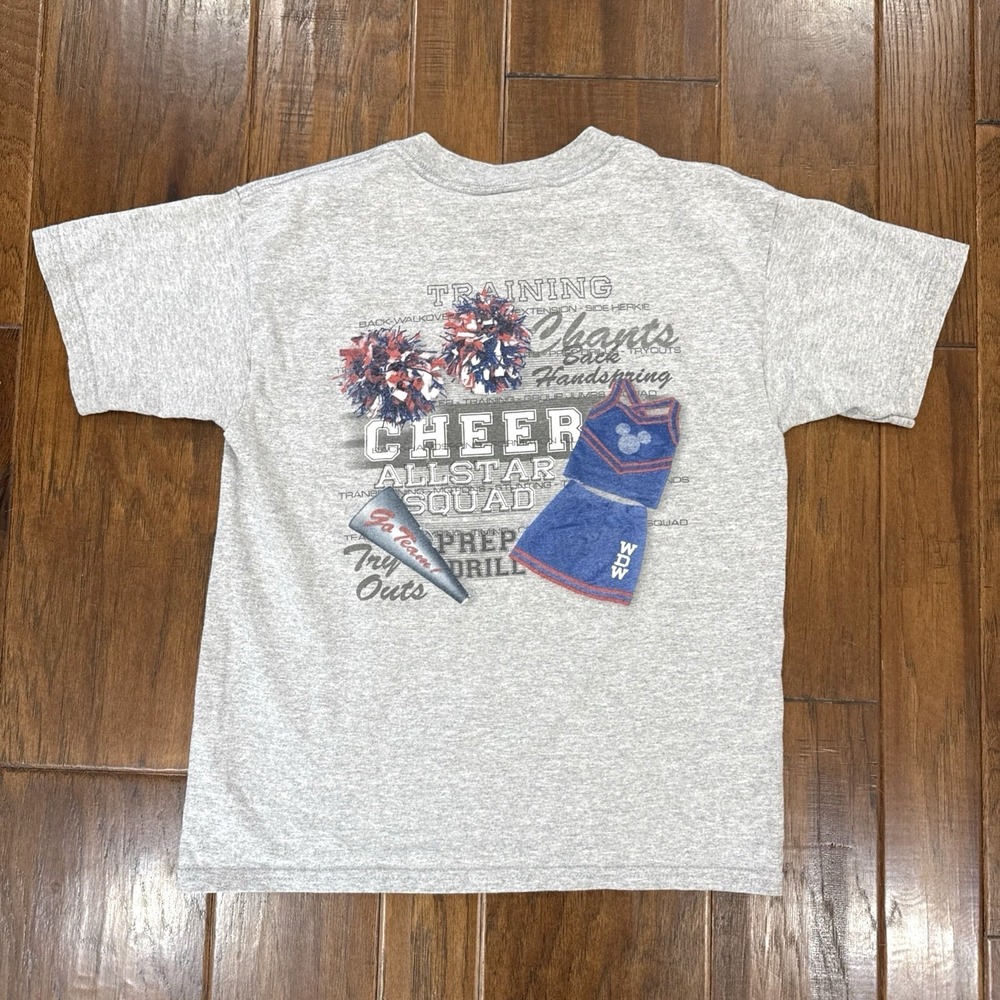 Vintage Y2K Walt Disney World Kids Cheerleading All Star Squad T-Shirt Preppy‎ L